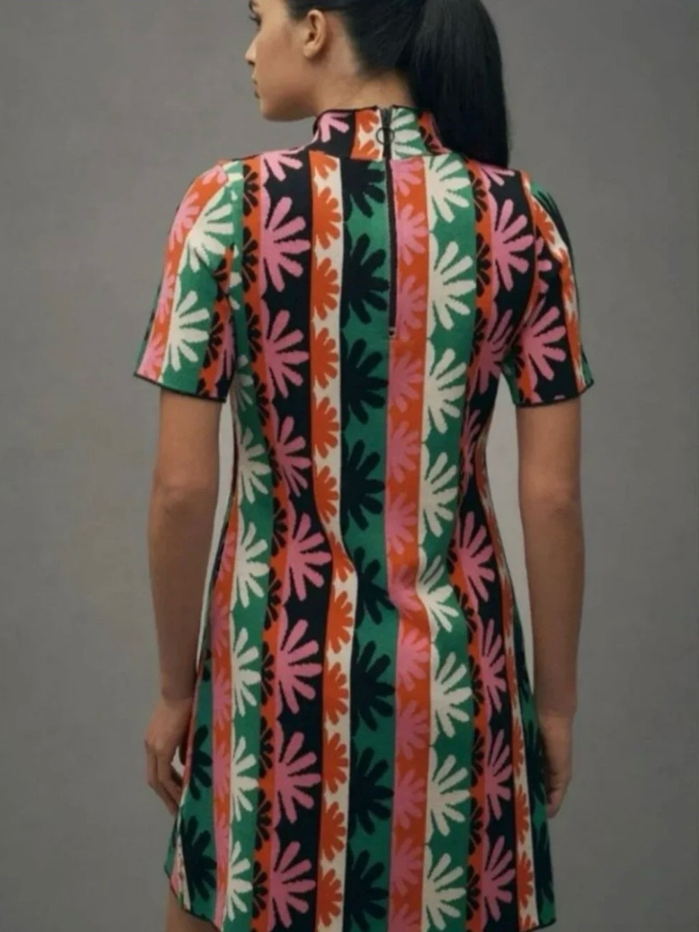 Anthropologie Multicolor Floral Stripe Knit Dress - Picture 2 of 5